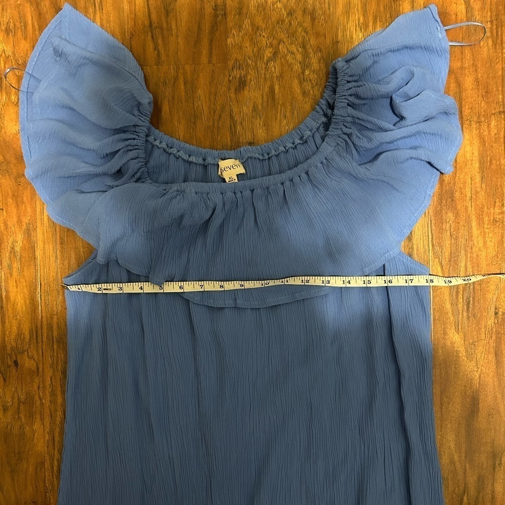 Women’s Knee-length Beach Cover-up Off The Shoulder Lite Blue Summer - Picture 4 of 4